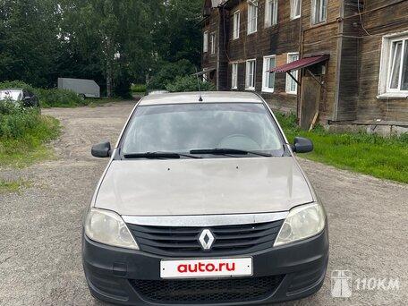 Renault, Logan, 1400, 75, бензин, седан, механика, передний привод, среднее состояние, левый, бежевый, 95 000 ₽